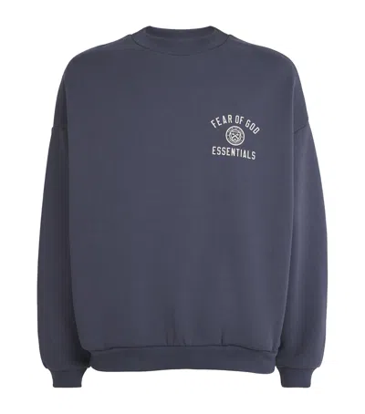 Essentials University Crest Logo Sweatshirt In Blue