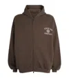 Essentials University Crest Zip-up Hoodie In Brown