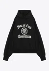 Essentials Black Hoodie With University Logo