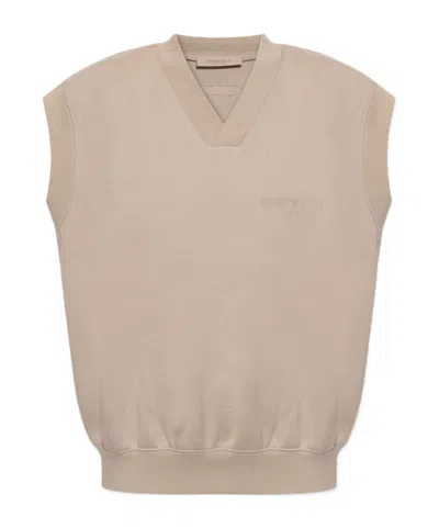 Essentials V-neck Cotton-jersey Vest In Nude