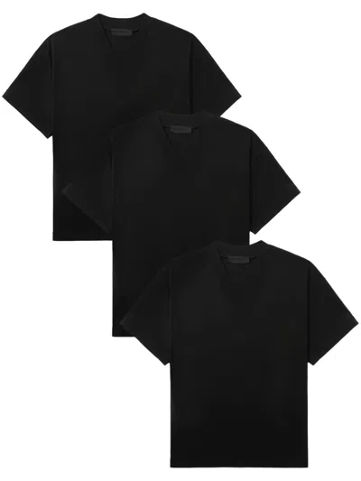Essentials V-neck T-shirt (pack Of Three) In Black
