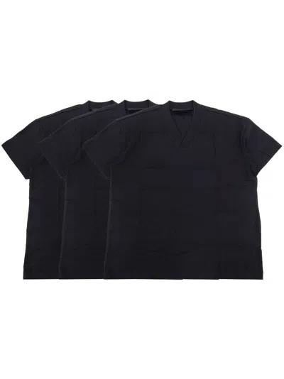 Essentials V-neck T-shirt (set Of Three) In 黑色