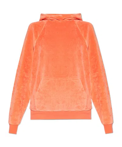 Essentials Velour Rib-trimmed Hoodie In Pink