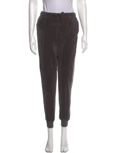 Pre-owned Essentials Velour Skinny Leg Pants In Gray