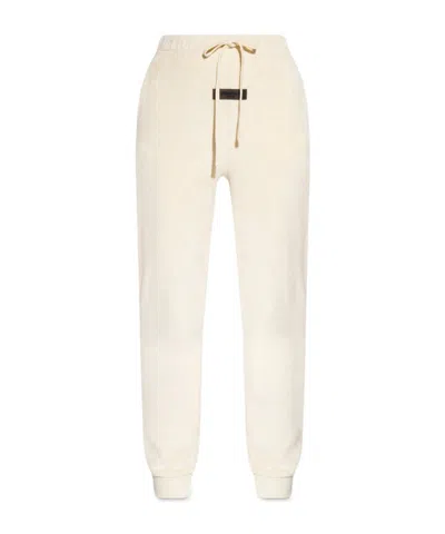 Essentials Velour Tapered Track Pants In White