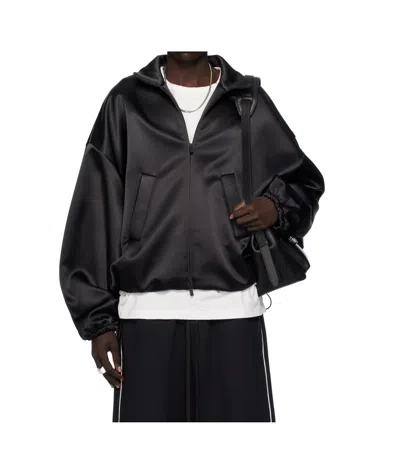 Essentials Velvet Zipper Casual Jacket In Black