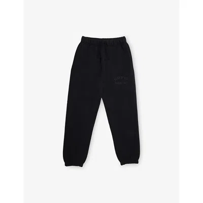 Essentials Kids' Classic Logo-print Cotton-jersey Jogging Bottoms 2-16 In Black