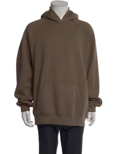 Pre-owned Essentials V-neck Long Sleeve Hoodie In Brown