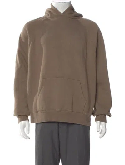 Pre-owned Essentials V-neck Long Sleeve Hoodie In Brown