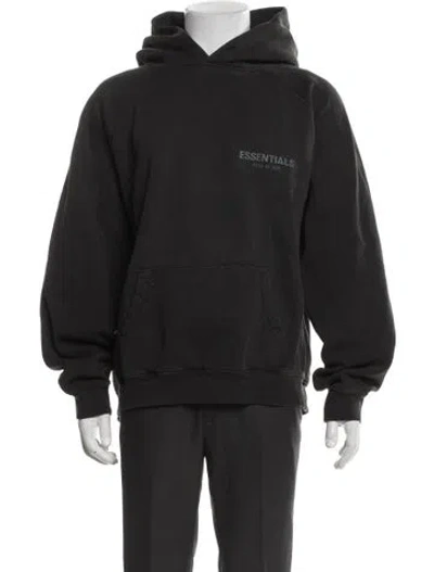 Pre-owned Essentials V-neck Long Sleeve Hoodie In Gray
