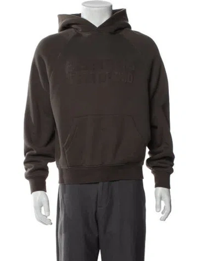 Pre-owned Essentials V-neck Long Sleeve Hoodie In Green