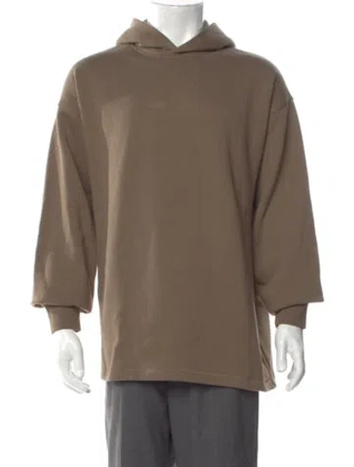 Pre-owned Essentials V-neck Long Sleeve Hoodie In Green