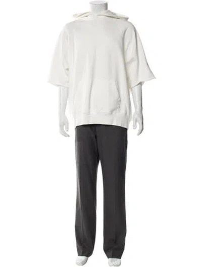 Pre-owned Essentials V-neck Short Sleeve Hoodie In Neutral