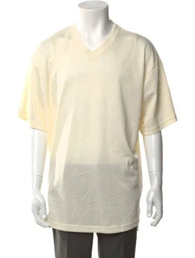 Pre-owned Essentials V-neck Short Sleeve Jersey In White