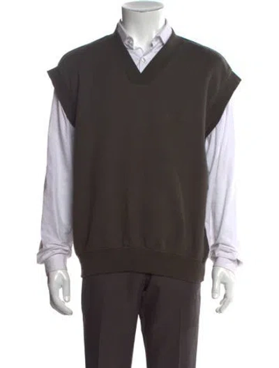 Pre-owned Essentials V-neck Short Sleeve Tank In Gray