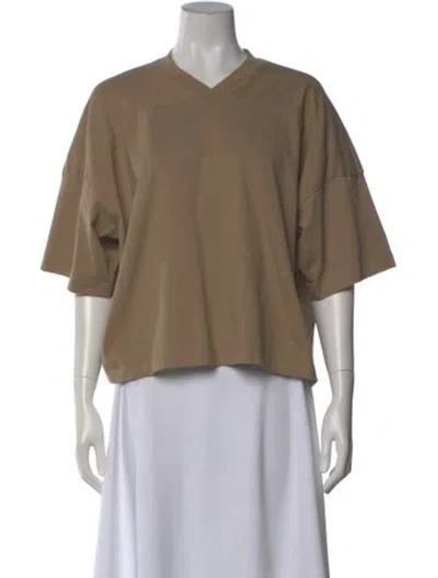 Pre-owned Essentials V-neck Short Sleeve T-shirt In Neutral