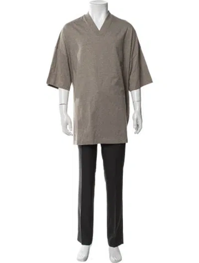 Pre-owned Essentials V-neck Short Sleeve T-shirt W/ Tags In Neutrals