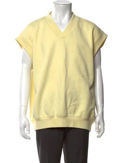 Pre-owned Essentials V-neck Sleeveless Pullover In Yellow