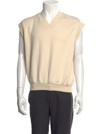 Pre-owned Essentials V-neck Sleeveless Sweater Vest In Neutrals