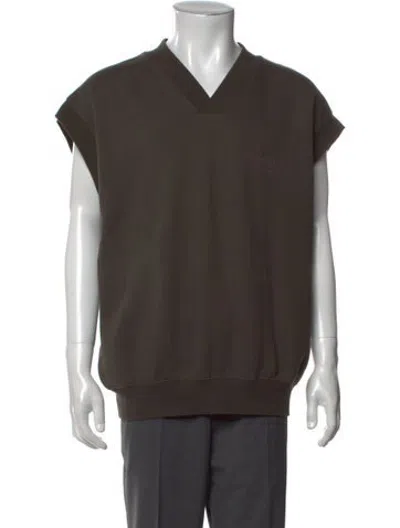 Pre-owned Essentials V-neck Sleeveless Sweater Vest In Neutrals