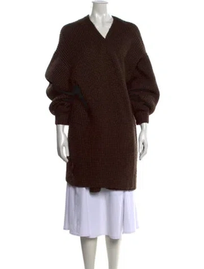 Pre-owned Essentials V-neck Sweater In Brown