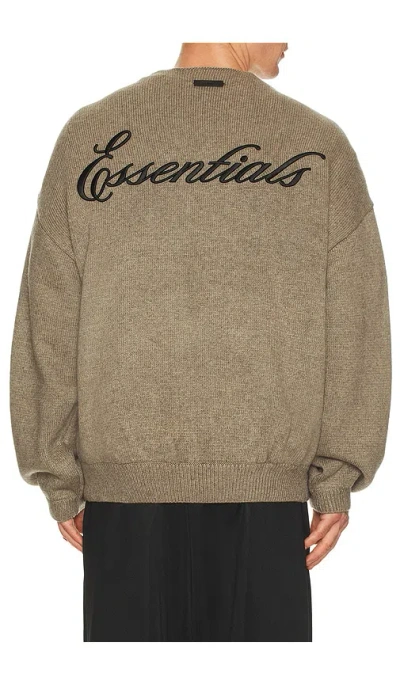 Essentials Waffle Crewneck Sweater In Neutral