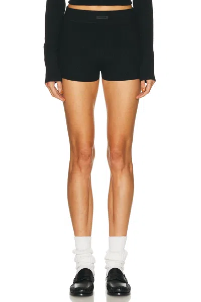 Essentials Waffle Knit Boxer Short In Black