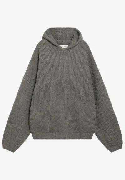 ESSENTIALS WAFFLE-KNIT HOODED SWEATSHIRT