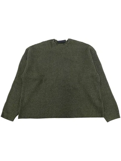 Essentials Waffle-knit Jumper In 绿色