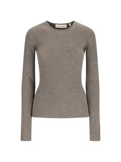 Essentials Waffle-knit Long-sleeve Sweater In Neutral