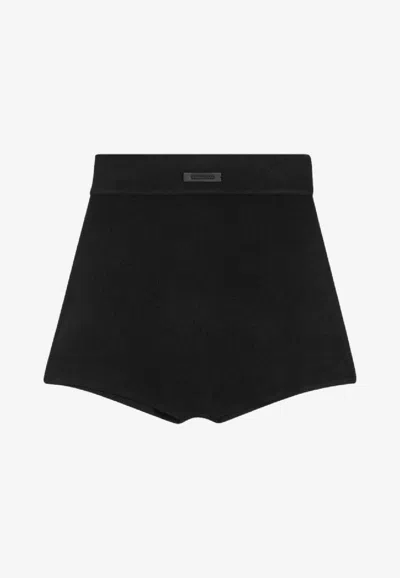 ESSENTIALS WAFFLE KNIT MINI SHORTS