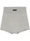 Essentials Waffle-knit Shorts In Gray
