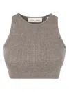 Essentials Waffle-knit Top In Brown