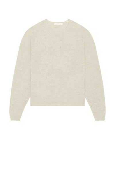 Essentials Waffle Long Sleeve Crew Neck Sweatshirt In Gray