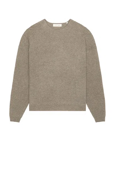 Essentials Waffle Long Sleeve Crewneck Sweater In Purple