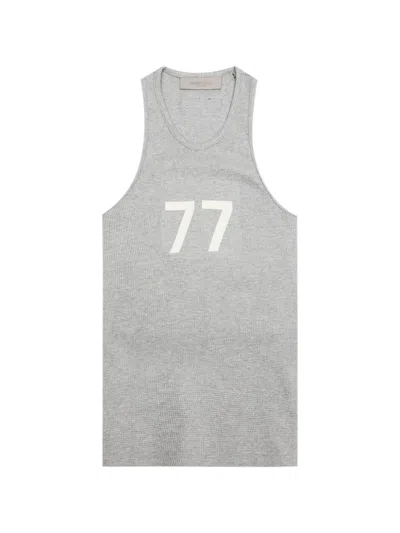 Essentials Kids' Waffle Number Tank In Gray