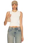 Essentials Waffle Knit Tank Top In Shell