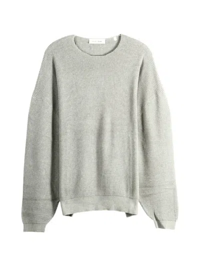 Essentials Waffle-knit Drop-shoulder Sweater In Grey