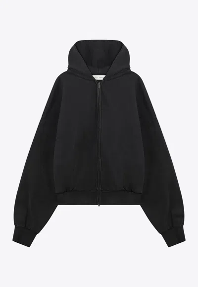 ESSENTIALS WASHED ZIP HOODED SWEATSHIRT