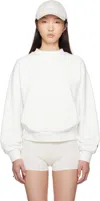 Essentials White Classic Fit Crewneck Sweatshirt