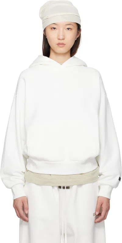 Essentials White Classic Fit Hoodie