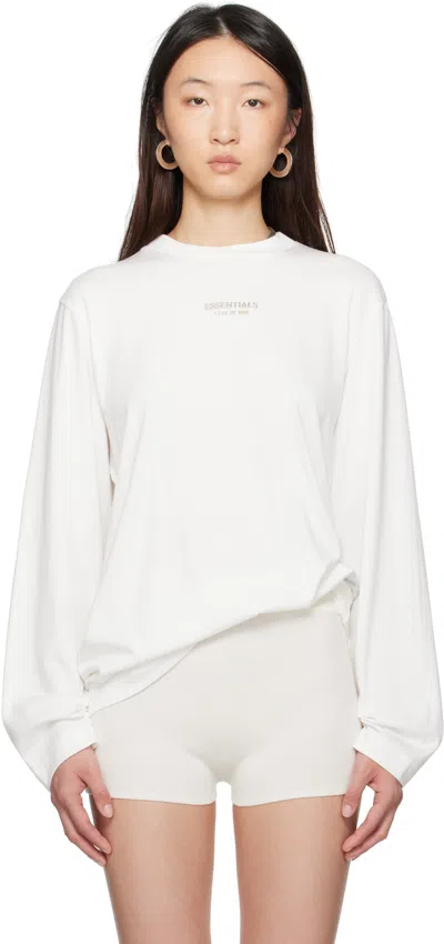 Essentials White Classic Fit Long Sleeve T-shirt