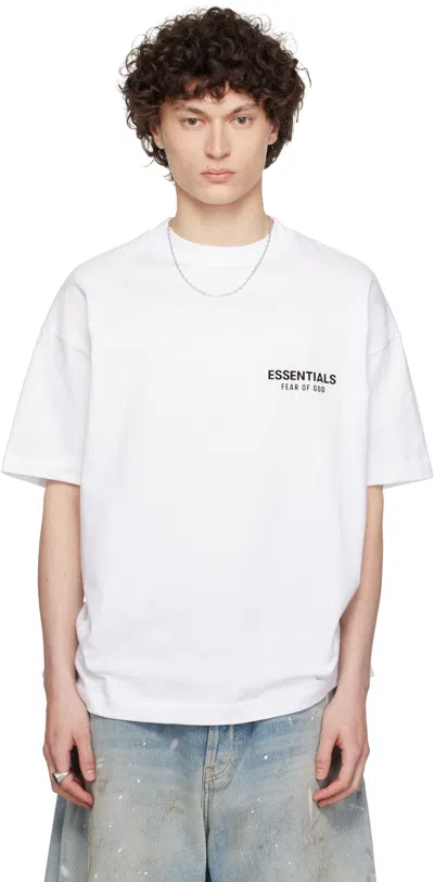Essentials Logo-embroidered Crewneck T-shirt In White