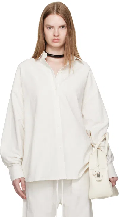 Essentials Button-up Long Sleeve Shirt In White