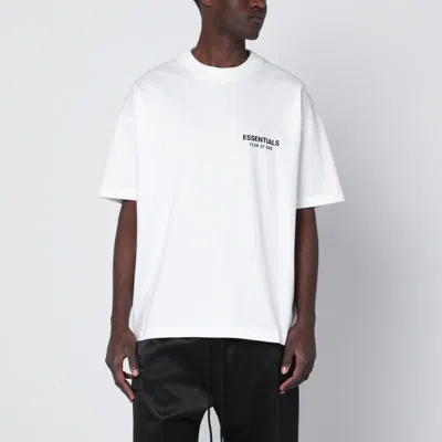 ESSENTIALS WHITE T-SHIRT WITH LOGO PRINT