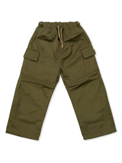 Essentials Kids' Wide-leg Trousers In Green