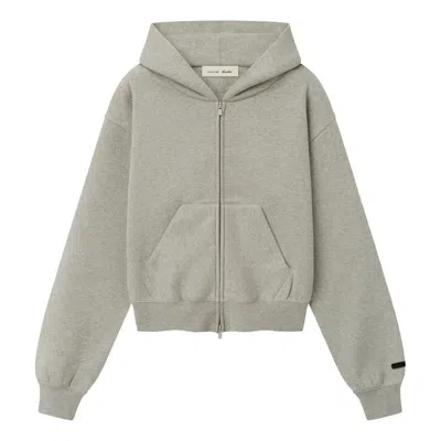 Essentials (wmns) Fear Of God  26fw Classic Zip-up Hoodie 'warm Heather' In Gray