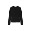 Essentials Black Soft Rib Long Sleeve T-shirt In Black