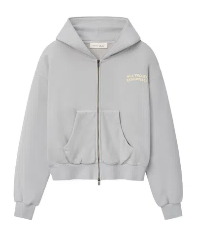 Essentials Womens 90s Full Zip Hoodie In Gray