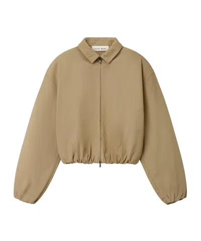 Essentials Womens Cotton Twill Work Jacket In Brown